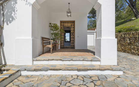 Main entrance from parking area